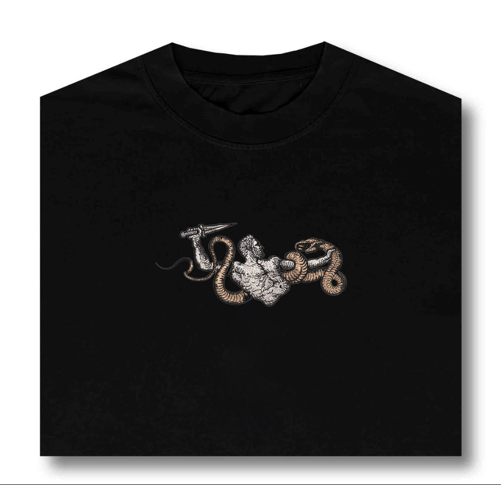 Entangled Warrior Embroidered T-Shirt