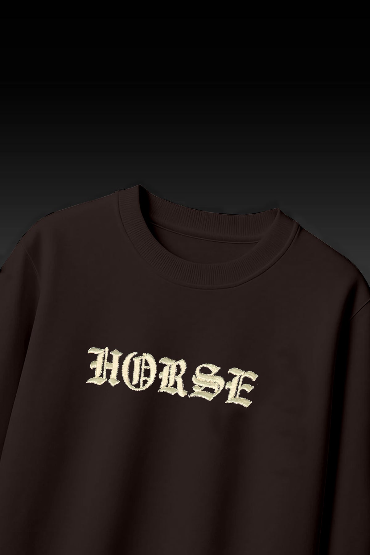 Brown Embroidered Horse Graphic Unisex T-shirt