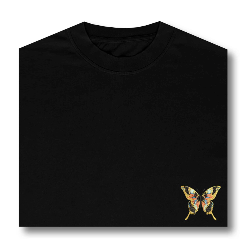 Butterfly Drift Embroidered T-Shirt