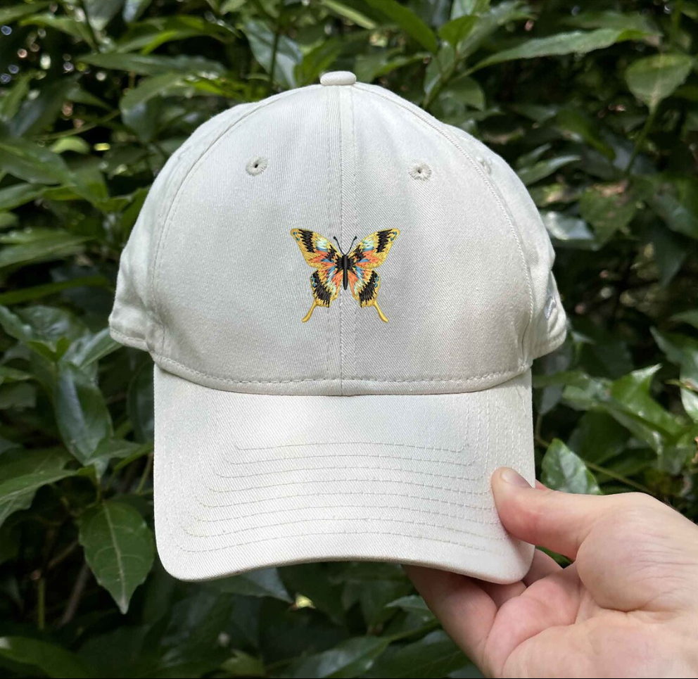 Butterfly Drift Embroidered Cap