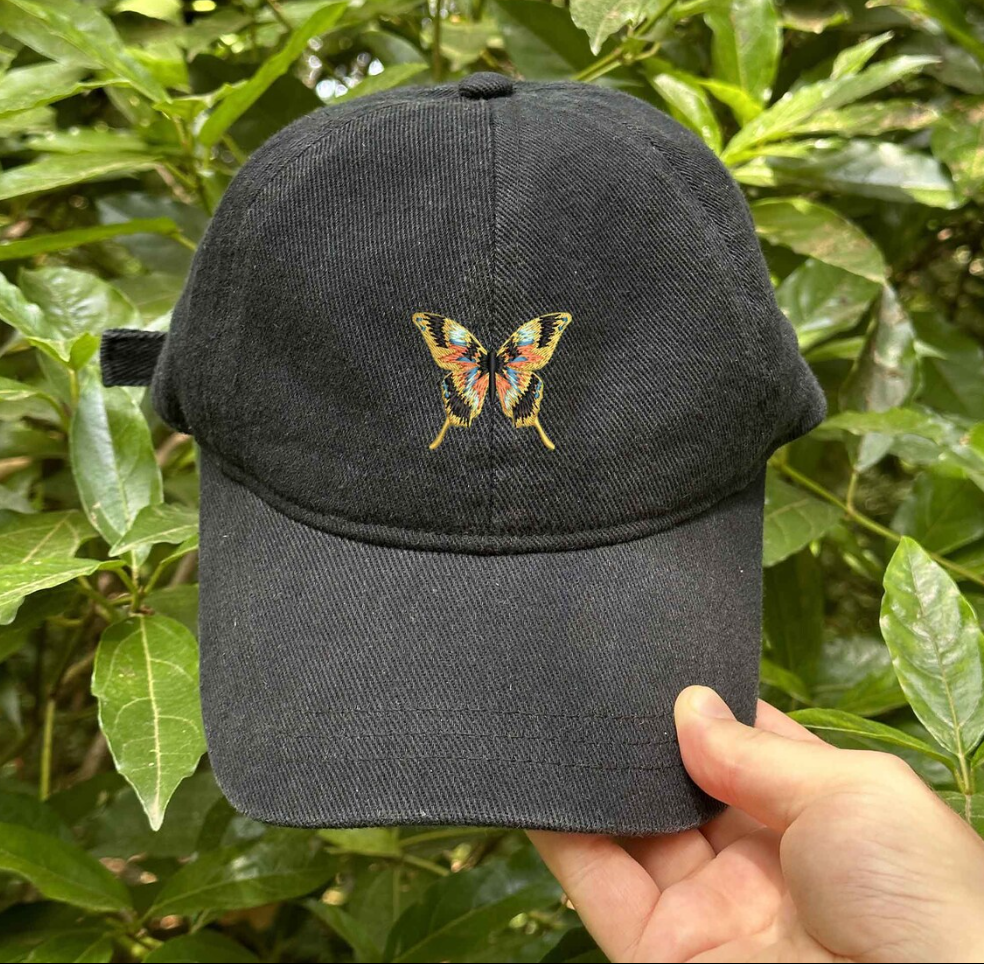Butterfly Drift Embroidered Cap