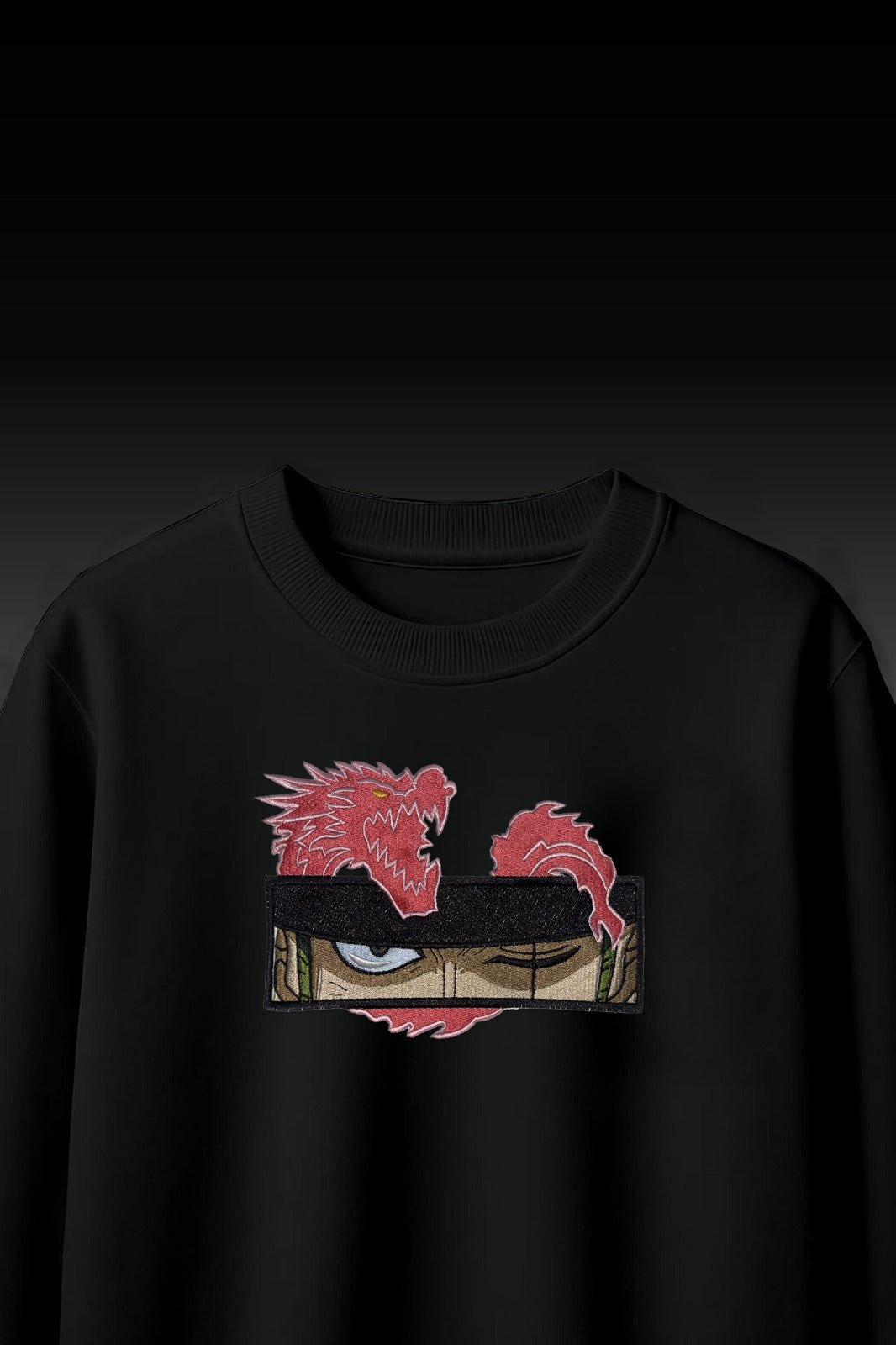 Red Dragon Vision Embroidered Black T-Shirt