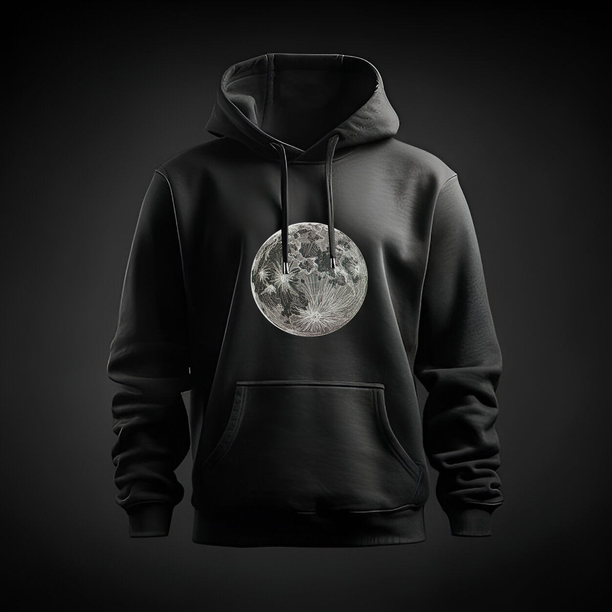 Lunar Core – Embroidered Moon Hoodie