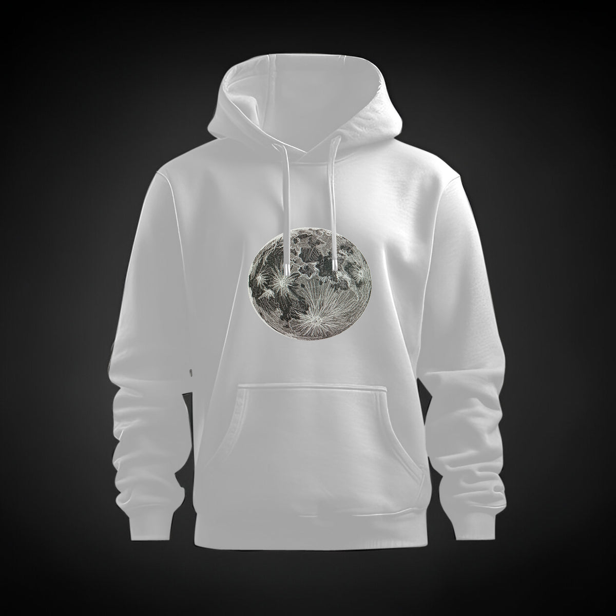 Lunar Core – Embroidered Moon Hoodie
