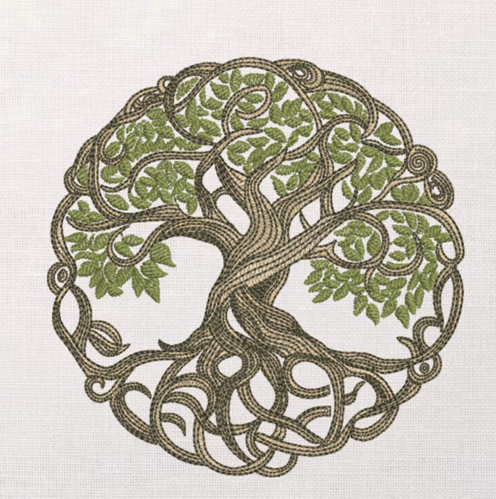 Embroidered Tree of Life Hoodie – Celtic Nature Symbol