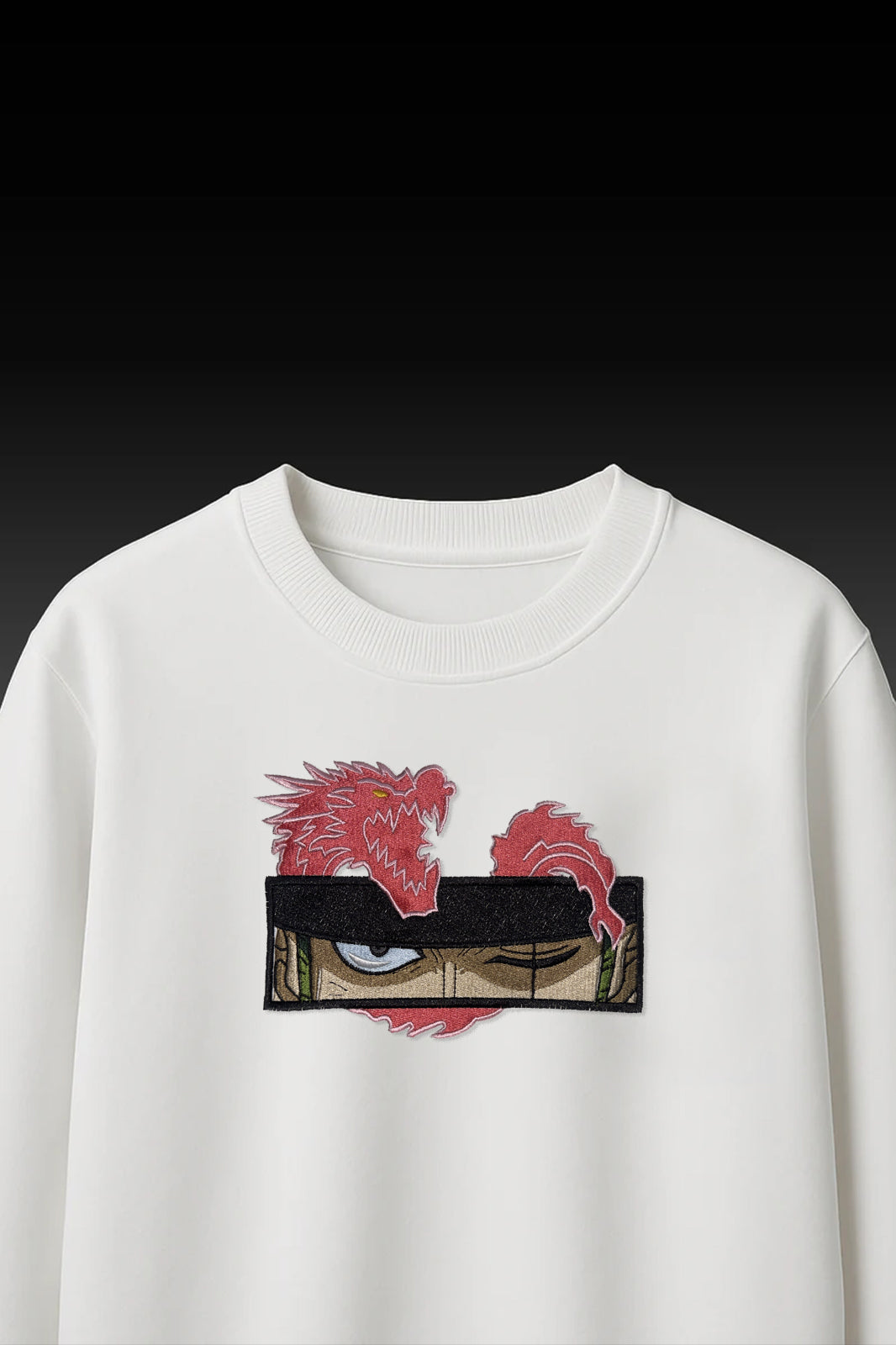 Red Dragon Vision Embroidered White T-Shirt