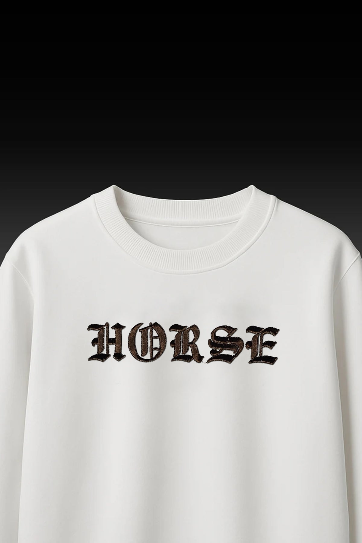 White Embroidered Horse T-shirt